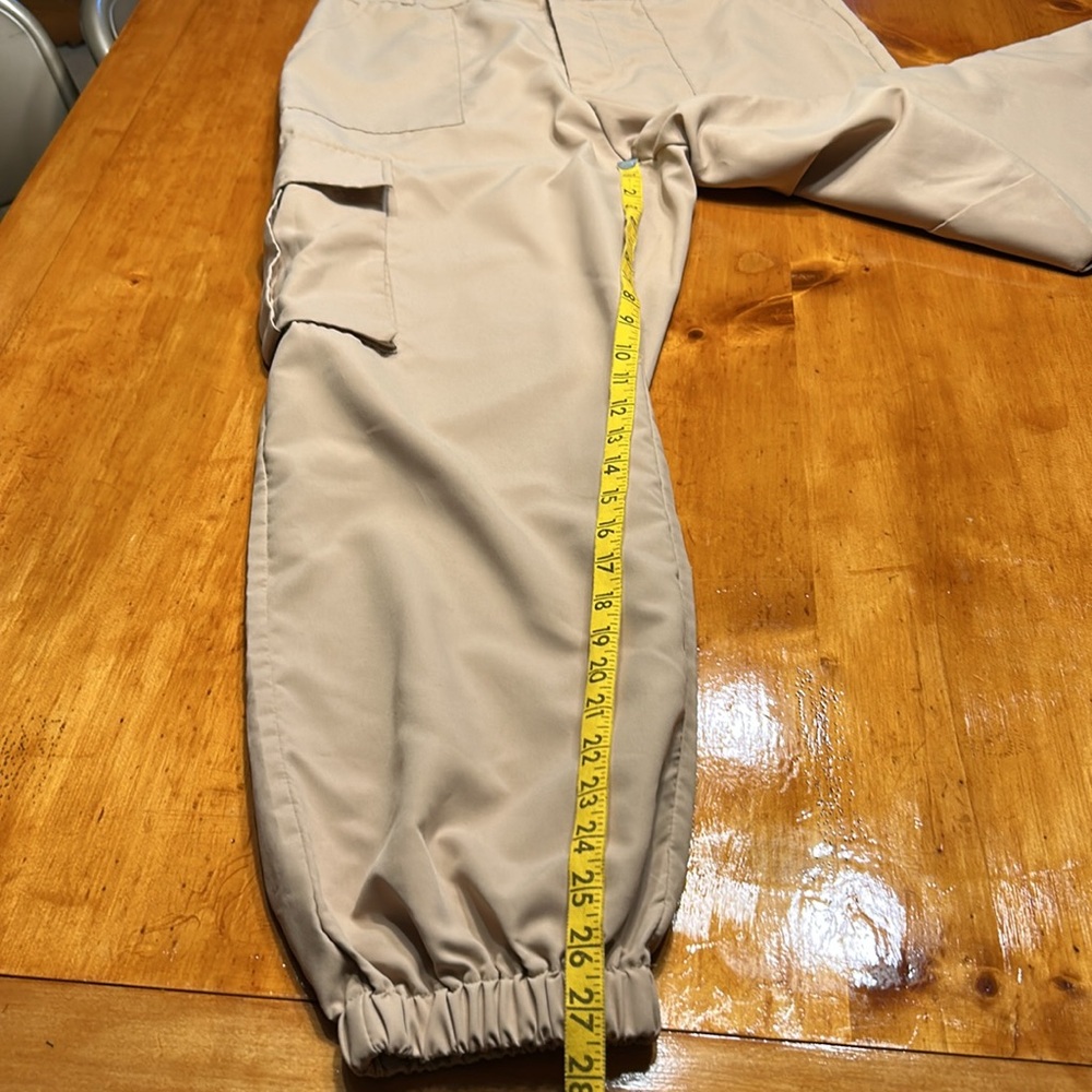 SHEIN EZwear Khaki High Waisted Cargo Pocket Jogger Pants Women’s Size Large - Picture 6 of 11
